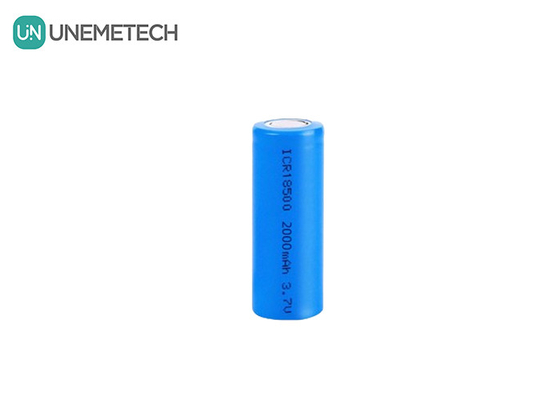 गुणवत्ता  3.7V 18500 lithium ion battery 2000mAh Rechargeable Cylindrical For Flashlight फैक्टरी