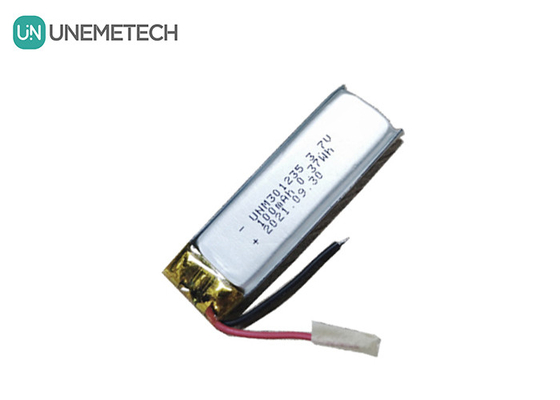 3.7V 100mAh 301235 उपभोक्ता इलेक्ट्रॉनिक्स के लिए रिचार्जेबल लिथियम पॉलिमर बैटरी