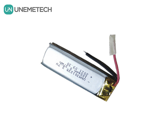 3.7V 100mAh 301235 उपभोक्ता इलेक्ट्रॉनिक्स के लिए रिचार्जेबल लिथियम पॉलिमर बैटरी
