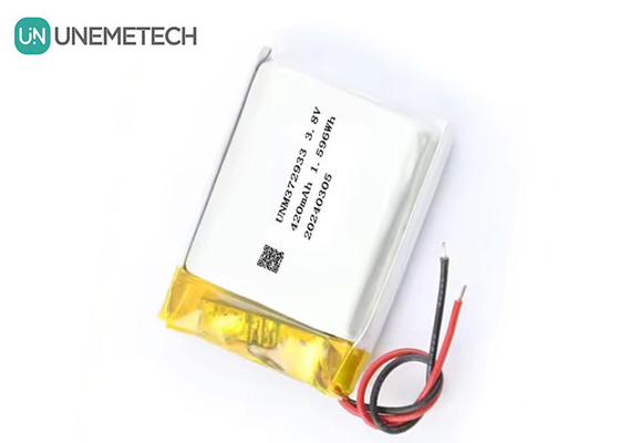 अनुकूलित 3.8V 420mAh हाई वोल्टेज लिपो बैटरी 372933 4.35V स्मार्ट घड़ियों के लिए लिथियम बैटरी