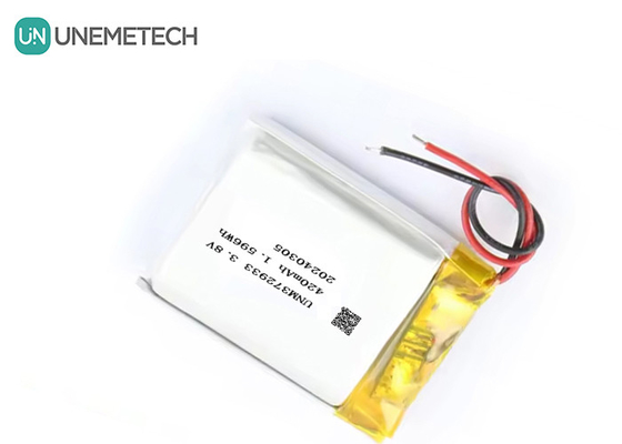 अनुकूलित 3.8V 420mAh हाई वोल्टेज लिपो बैटरी 372933 4.35V स्मार्ट घड़ियों के लिए लिथियम बैटरी