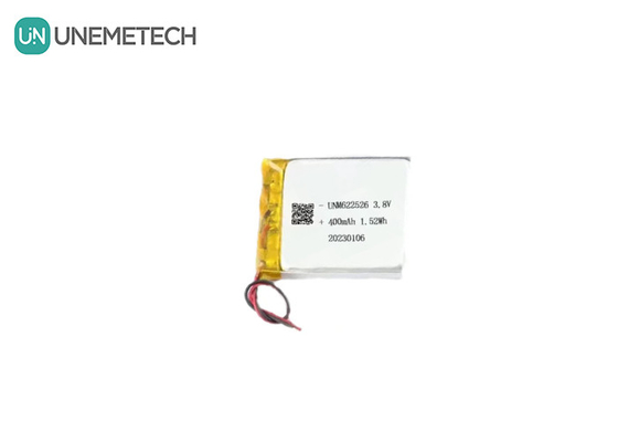 कस्टम 3.8V 400mAh हाई वोल्टेज लिथियम आयन बैटरी पैक 622526 स्मार्ट घड़ियों के लिए