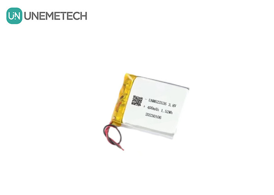 कस्टम 3.8V 400mAh हाई वोल्टेज लिथियम आयन बैटरी पैक 622526 स्मार्ट घड़ियों के लिए