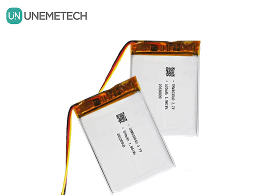 3.7V 530mAh कस्टम लिथियम पॉलिमर बैटरी 403040 UL1642 लंबी चक्र जीवन के साथ