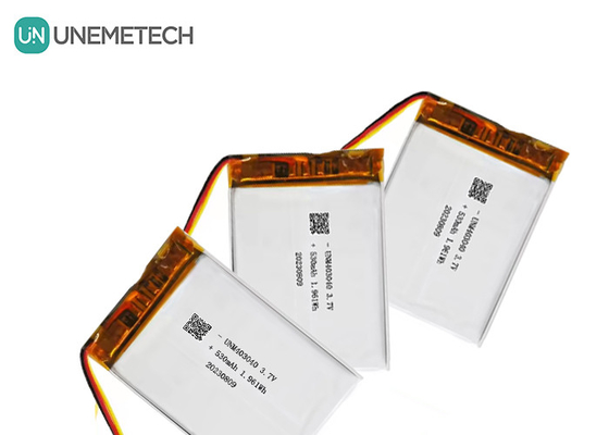 3.7V 530mAh कस्टम लिथियम पॉलिमर बैटरी 403040 UL1642 लंबी चक्र जीवन के साथ