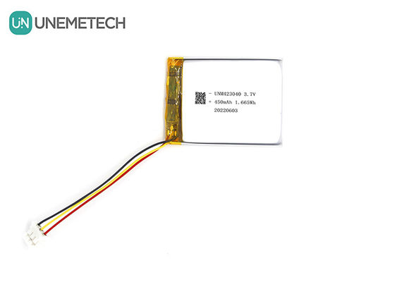 3.7V 450mAh रिचार्जेबल लिथियम आयन पॉलिमर बैटरी 423040 3C डिजिटल उत्पादों के लिए