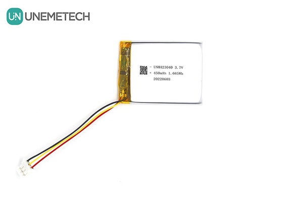 3.7V 450mAh रिचार्जेबल लिथियम आयन पॉलिमर बैटरी 423040 3C डिजिटल उत्पादों के लिए