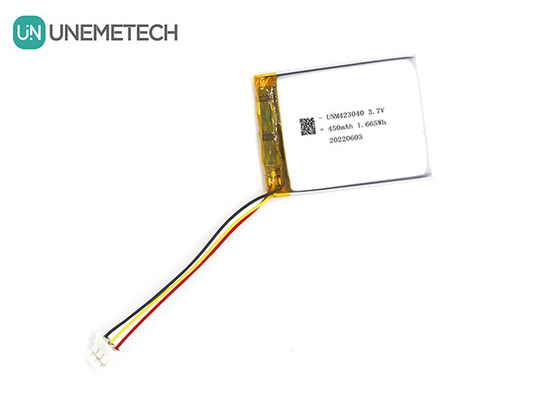 3.7V 450mAh रिचार्जेबल लिथियम आयन पॉलिमर बैटरी 423040 3C डिजिटल उत्पादों के लिए