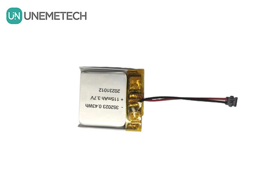 जीपीएस ट्रैकर के लिए थोक रिचार्जेबल लिपो बैटरी 352023 3.7V 115mAh लिथियम आयन पॉलिमर बैटरी