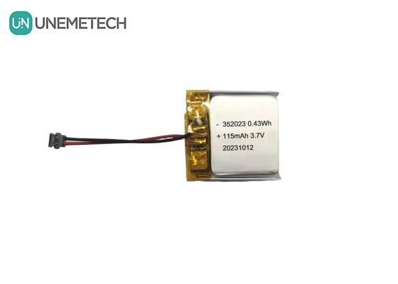 जीपीएस ट्रैकर के लिए थोक रिचार्जेबल लिपो बैटरी 352023 3.7V 115mAh लिथियम आयन पॉलिमर बैटरी