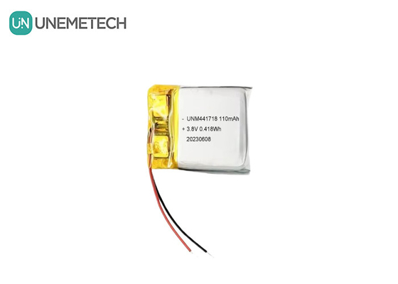 3.8V 441718 उच्च वोल्टेज पॉलिमर लिथियम आयन बैटरी 110mAh मेडिकल कंगन के लिए
