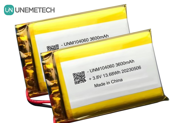 UNEMETECH 4.35V हाई वोल्टेज लिपो बैटरी 104060 3.8V 3600mAh लिथियम आयन पॉलिमर बैटरी
