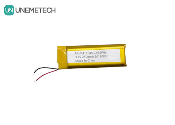 3.7V 250mAh ली-पॉलिमर बैटरी 411645 / पीओएस मशीन के लिए लीपो रिचार्जेबल बैटरी पैक