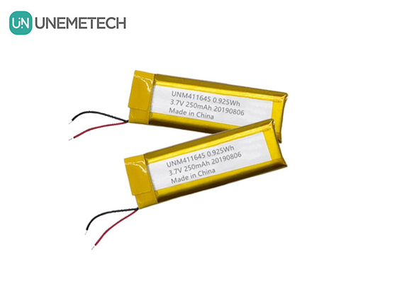 3.7V 250mAh ली-पॉलिमर बैटरी 411645 / पीओएस मशीन के लिए लीपो रिचार्जेबल बैटरी पैक