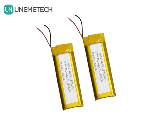 3.7V 250mAh ली-पॉलिमर बैटरी 411645 / पीओएस मशीन के लिए लीपो रिचार्जेबल बैटरी पैक