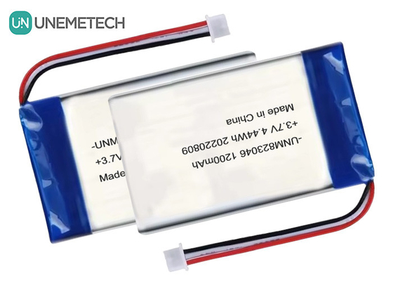 रिचार्जेबल लिथियम पॉलिमर बैटरी 3.7 V 1200mah 4.44 Wh 823046 पॉच पॉलिमर बैटरी