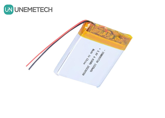 OEM 4.35V हाई वोल्टेज लिथियम पॉलिमर बैटरी 1220mAh 683736 लंबे चक्र जीवन के साथ