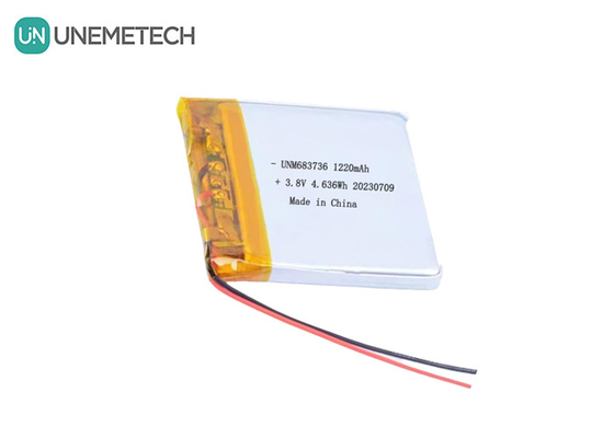 OEM 4.35V हाई वोल्टेज लिथियम पॉलिमर बैटरी 1220mAh 683736 लंबे चक्र जीवन के साथ