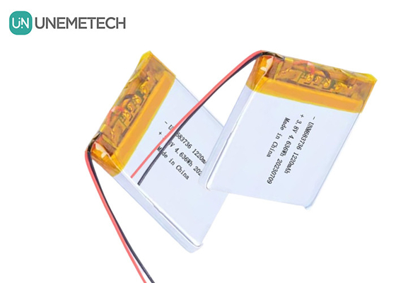 OEM 4.35V हाई वोल्टेज लिथियम पॉलिमर बैटरी 1220mAh 683736 लंबे चक्र जीवन के साथ