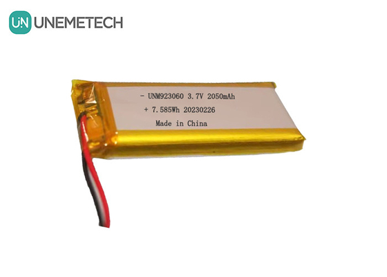 अनुकूलित दीर्घ चक्र जीवन लिपो बैटरी पैक 3.7V 2050mAh 923060 डिजिटल उत्पादों के लिए