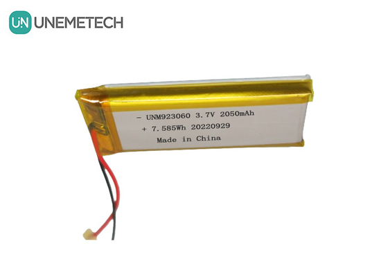 अनुकूलित दीर्घ चक्र जीवन लिपो बैटरी पैक 3.7V 2050mAh 923060 डिजिटल उत्पादों के लिए