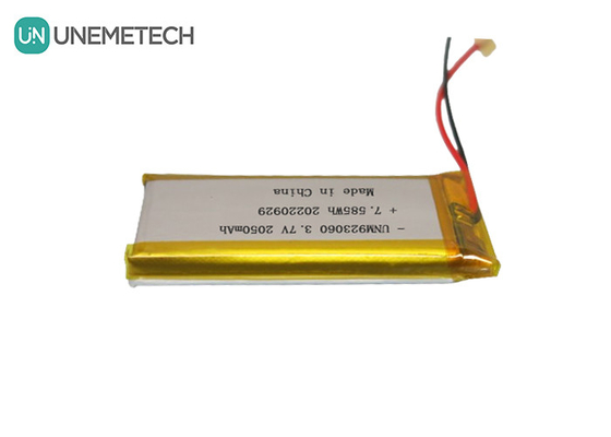अनुकूलित दीर्घ चक्र जीवन लिपो बैटरी पैक 3.7V 2050mAh 923060 डिजिटल उत्पादों के लिए