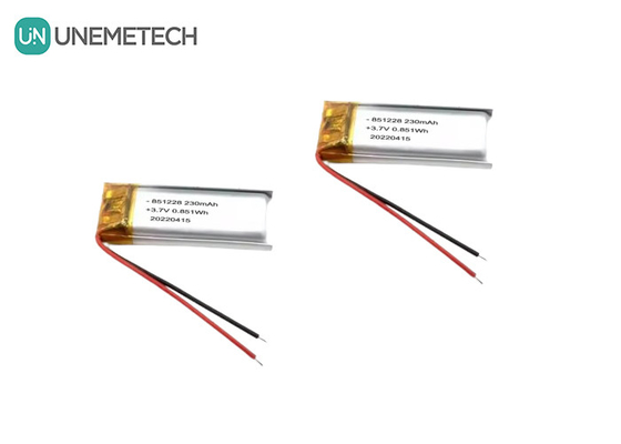 UNEMETECH 230mAh LiPo बैटरी 3.7V लिथियम पॉलिमर बैटरी 851228 रिमोट कंट्रोल पेन के लिए