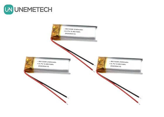 UNEMETECH 230mAh LiPo बैटरी 3.7V लिथियम पॉलिमर बैटरी 851228 रिमोट कंट्रोल पेन के लिए