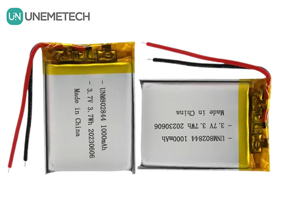 3.7V रिचार्जेबल लिथियम आयन बैटरी 1000mAh 802844 लिथियम पॉलिमर बैटरी छोटे घरेलू उपकरण के लिए