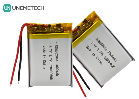 3.7V रिचार्जेबल लिथियम आयन बैटरी 1000mAh 802844 लिथियम पॉलिमर बैटरी छोटे घरेलू उपकरण के लिए