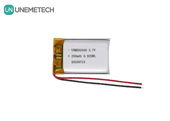 सौंदर्य उपकरणों के लिए UNEMETECH 3.7V 250mAh रिचार्जेबल लिथियम पॉलिमर बैटरी 502030