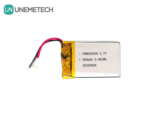 रिचार्जेबल लिपो बैटरी 502030 / 3.7V 260mAh छोटी कस्टम लिथियम पॉलिमर बैटरी