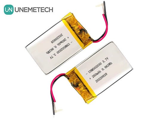 रिचार्जेबल लिपो बैटरी 502030 / 3.7V 260mAh छोटी कस्टम लिथियम पॉलिमर बैटरी