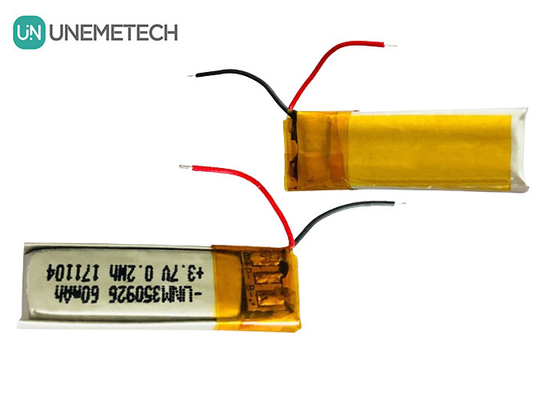 रिचार्जेबल ब्लूटूथ लिथियम पॉलिमर बैटरी 350926 / 3.7V 60mAh UN38 के साथ लीपो बैटरी3