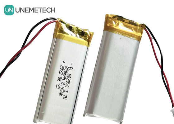 कॉल लाइट के लिए अनुकूलित रिचार्जेबल पॉलिमर लिथियम बैटरी 802050 3.7V 800mAh ली पॉली बैटरी