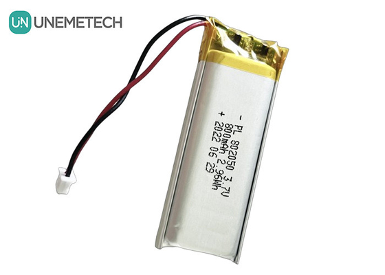 कॉल लाइट के लिए अनुकूलित रिचार्जेबल पॉलिमर लिथियम बैटरी 802050 3.7V 800mAh ली पॉली बैटरी