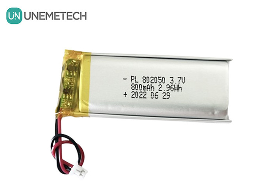कॉल लाइट के लिए अनुकूलित रिचार्जेबल पॉलिमर लिथियम बैटरी 802050 3.7V 800mAh ली पॉली बैटरी