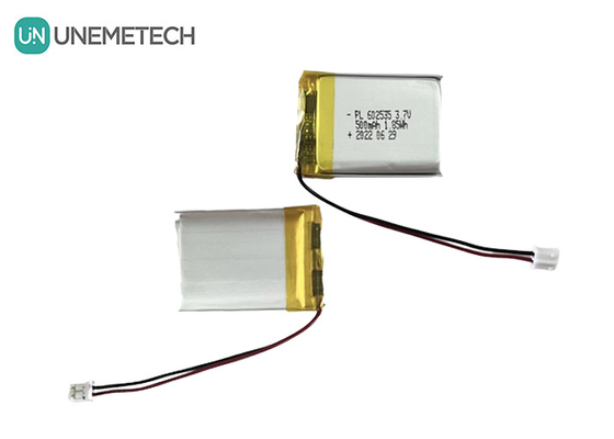 डिजिटल उत्पादों के लिए लंबी चक्र अवधि 3.7V 500mAh रिचार्जेबल ली पॉलिमर बैटरी 602535