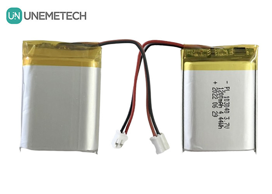 सिल्वर रिचार्जेबल लिथियम पॉलिमर बैटरी 103040 ली आयन बैटरी 1200mAh 3.7V