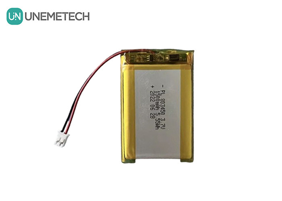 UNEMETECH 1.5A रिचार्जेबल ली-पॉलिमर बैटरी 803450 / 3.7V 1500mAh लिथियम आयन पॉलीमर बैटरी