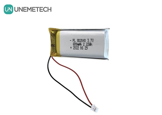 3.7V 600mAh रिचार्जेबल ली पॉलीमर बैटरी 802040 इलेक्ट्रॉनिक उत्पादों के लिए