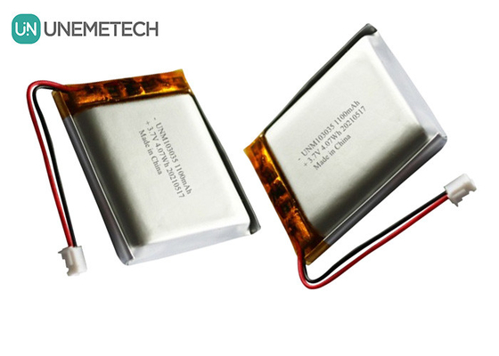 1100mAh 3.7V कस्टम रिचार्जेबल LiPO बैटरी 103035 MP3 ऑडियो रिकॉर्डर के लिए Li Po बैटरी पैक
