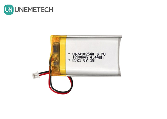 सौंदर्य उपकरण के लिए अनुकूलित लिथियम पॉलिमर बैटरी 102540 3.7V 1200mAh ली-पो बैटरी