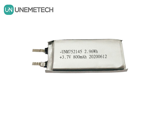 एमएसडीएस स्वीकृत 3.7V 800mAh रिचार्जेबल लिथियम पॉलिमर बैटरी 752145 पोर्टेबल उपकरणों के लिए