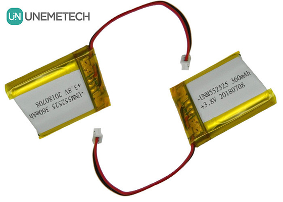 4.35V 360mAh पॉलिमर हाई वोल्टेज लिथियम आयन बैटरी 552525 3.8V पोर्टेबल उपकरणों के लिए