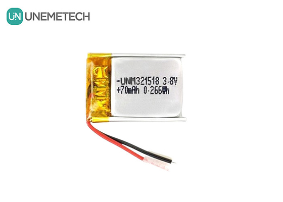 3.8V हाई वोल्टेज ली आयन बैटरी अल्ट्रा स्मॉल लिपो बैटरी 4.35V 70mAh 321518 जीपीएस ट्रैकर के लिए