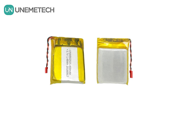 802025 लिथियम पॉलिमर बैटरी 3.7V 400mAh जीपीएस ट्रैकर के लिए रिचार्जेबल लिपो बैटरी