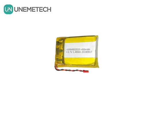 802025 लिथियम पॉलिमर बैटरी 3.7V 400mAh जीपीएस ट्रैकर के लिए रिचार्जेबल लिपो बैटरी