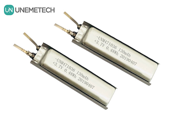 3.7 लिथियम आयन पॉलीमर बैटरी / आईईसी 62133 अनुमोदित 471036 130mAh लिथियम पॉलीमर बैटरी सेल