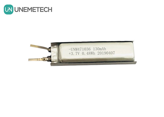 3.7 लिथियम आयन पॉलीमर बैटरी / आईईसी 62133 अनुमोदित 471036 130mAh लिथियम पॉलीमर बैटरी सेल